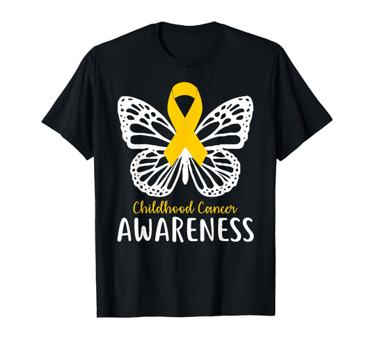 Pediatric Cancer Awareness Childhood Gifts Butterfly T-Shirt