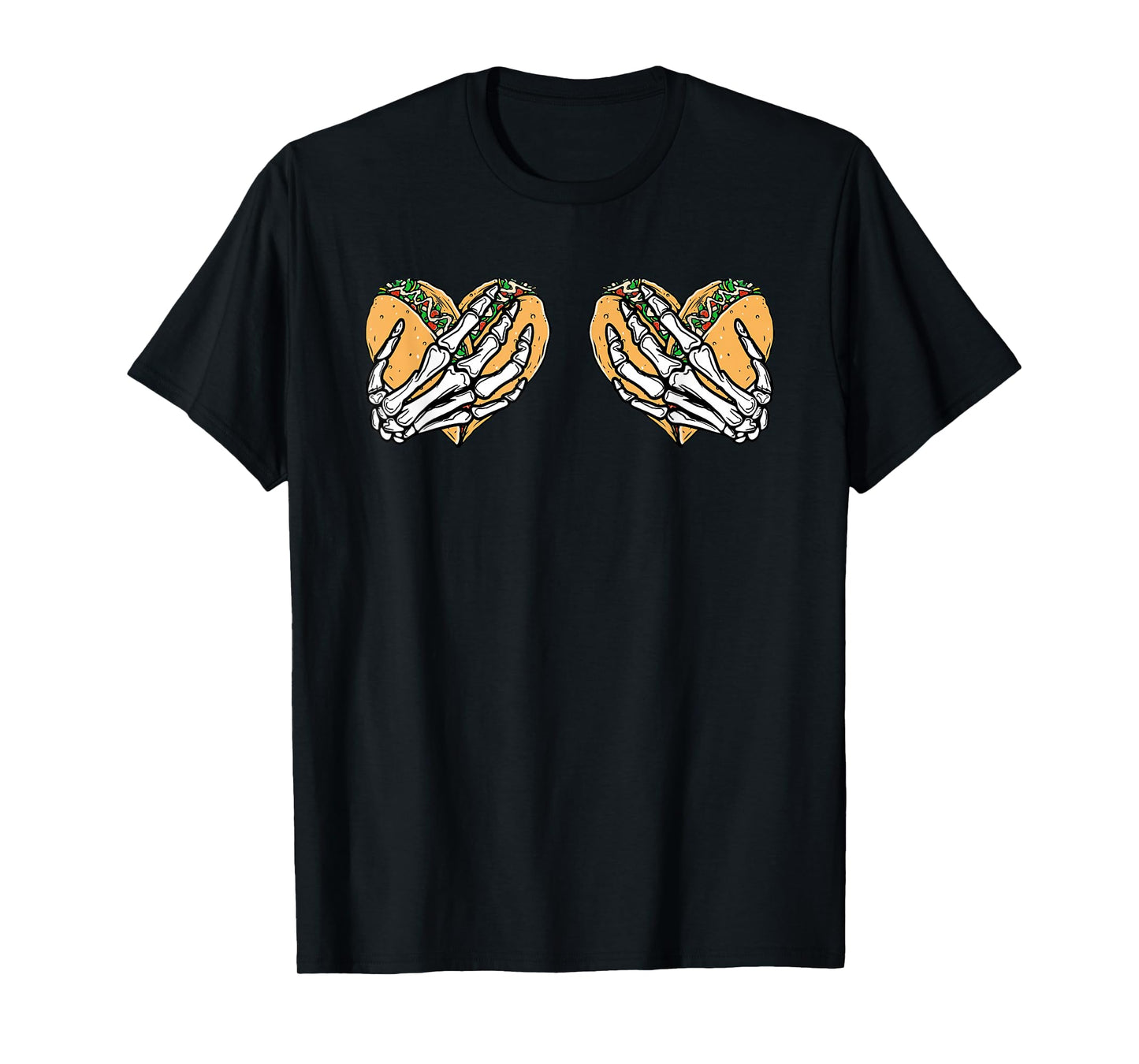 Funny Cinco De Mayo Taco Boobs Skull hands T-Shirt