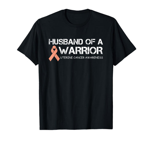 Husband Of A Warrior Uterine Cancer Awareness T-Shirt