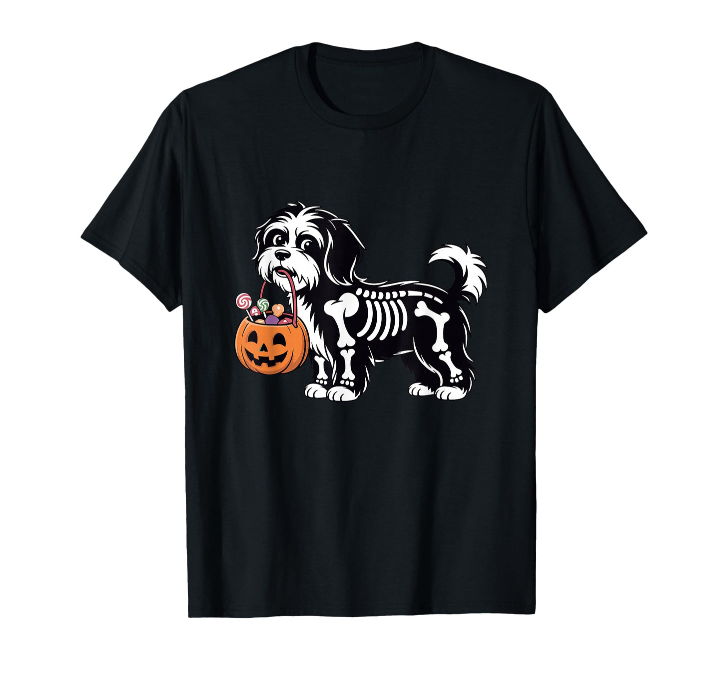 Funny Skeleton Havanese Halloween Havanese Bones Dog Mom T-Shirt