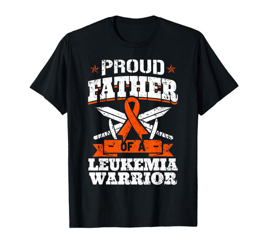 Proud Father Of A Leukemia Warrior Dad Awareness Ribbon T-Shirt