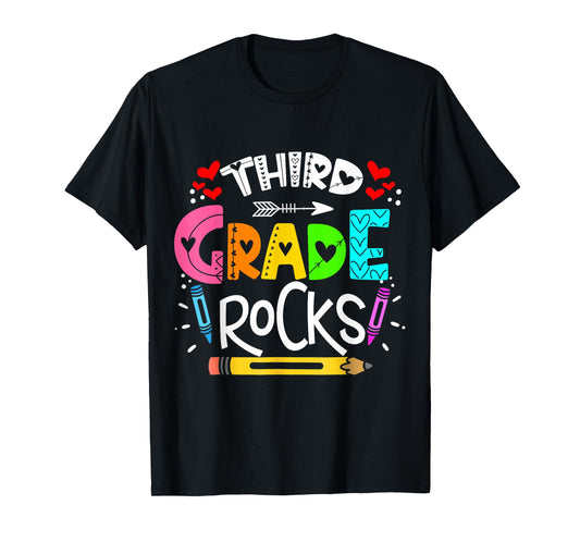 3rd grade rocks rocking 3rd grade teacher T-Shirt