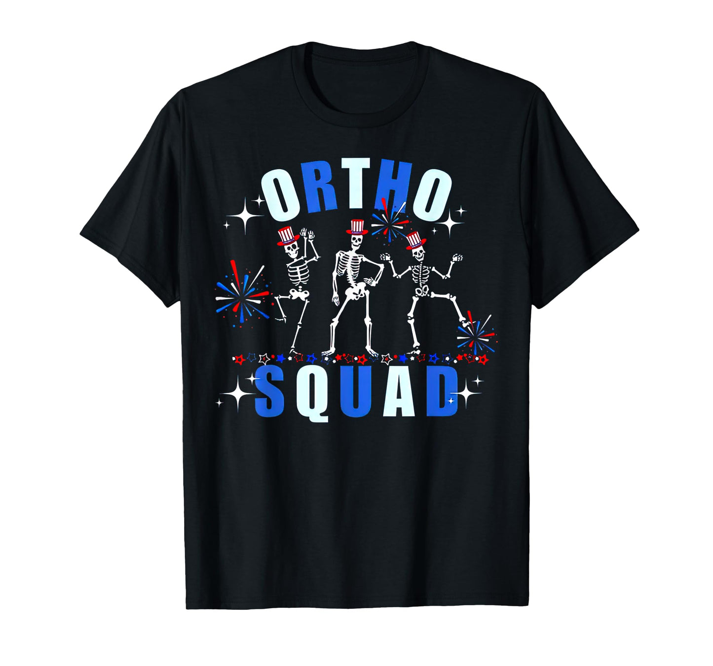 Funny Ortho Nurse Orthopedics 4th July Ortho Squad Crew T-Shirt