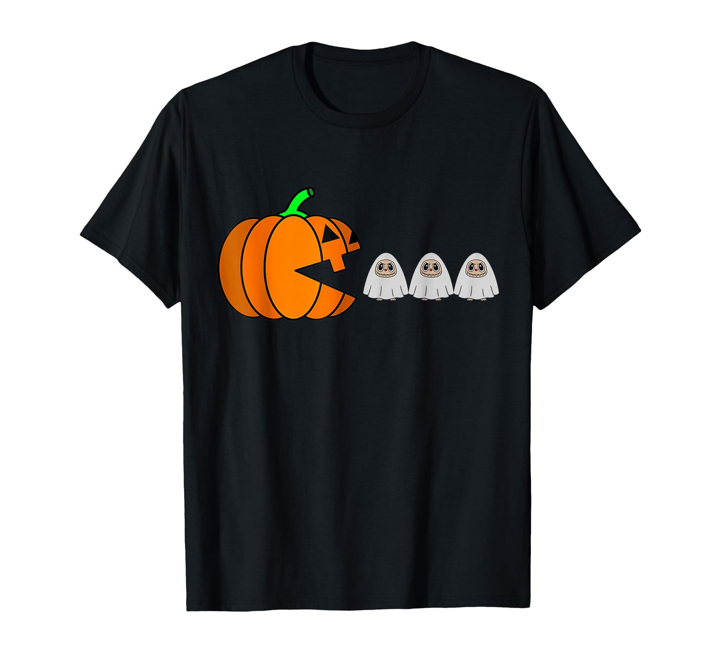 Funny Halloween Pumpkin Eating Ghost, Gamer Men Women Kids T-Shirt