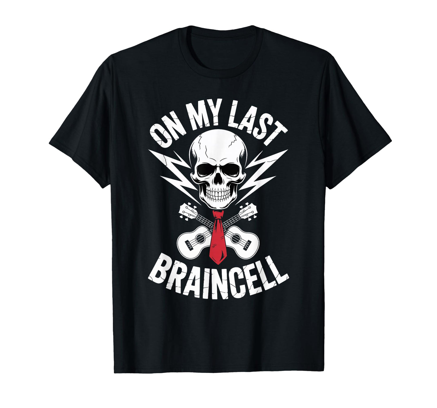 Vintage Guitar Graphic Rock Skull Lover On My Last Braincell T-Shirt