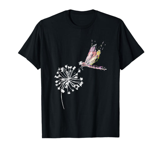 Dandelion Dragonfly Wildlife Gift Insect Dragonfly T-Shirt