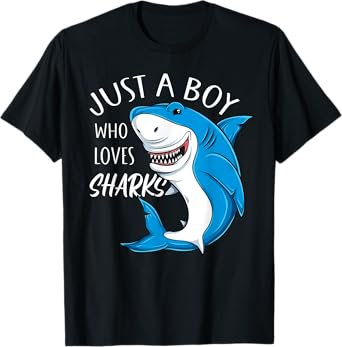 Just A Boy Who Loves Sharks Cool Sharks Lover Boys T-Shirt