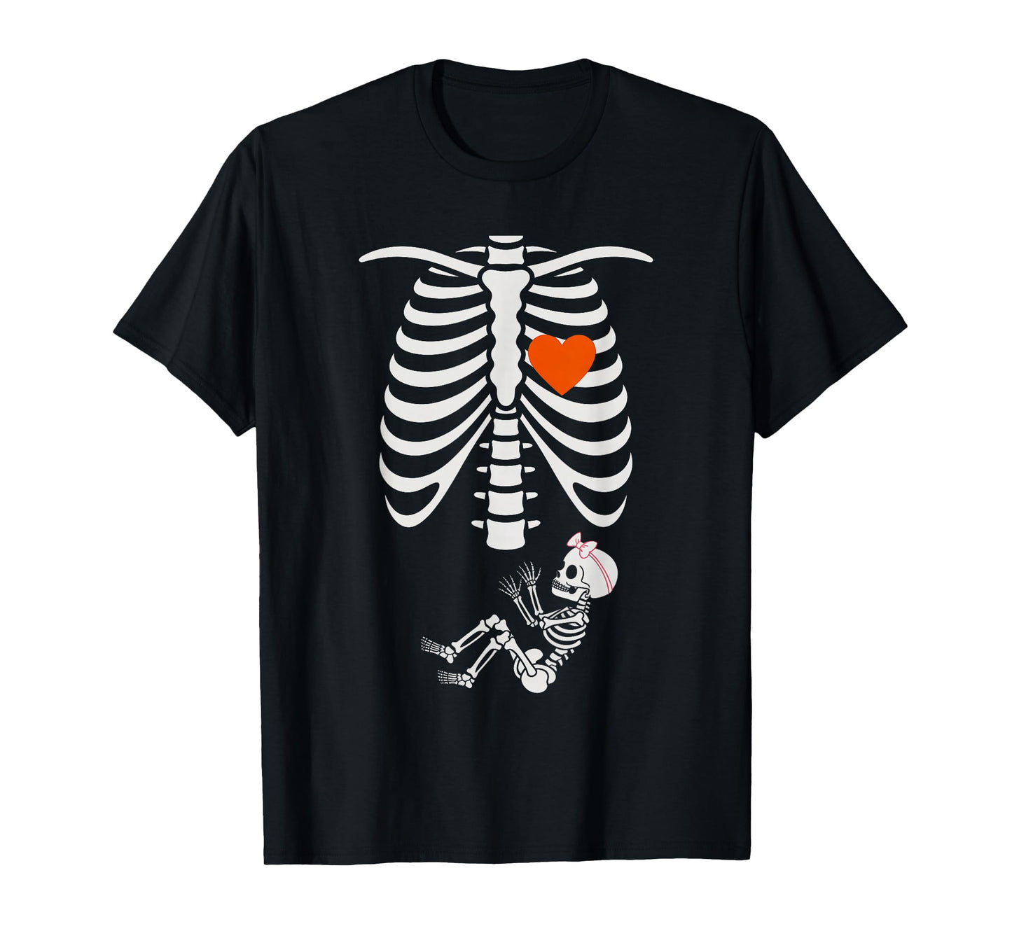 Baby Shower Skeleton Halloween Pregnancy Annoucement Girls T-Shirt