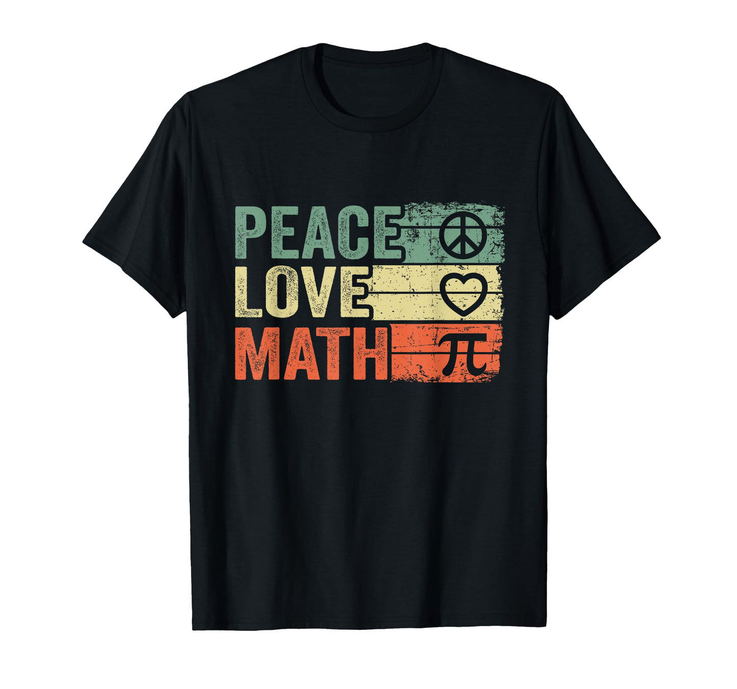 Peace Love Math Vintage Math Nerd Retro Funny Math Teacher T-Shirt for Men Women