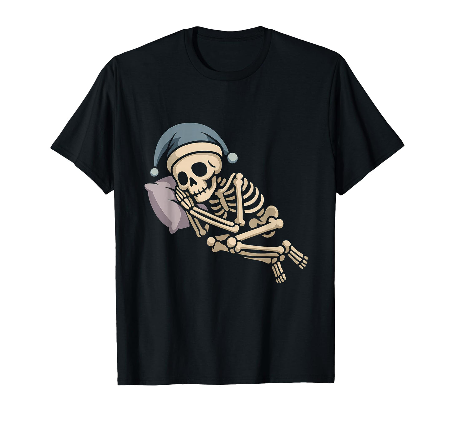 Sleeping Skeleton with Nightcap Halloween T-Shirt