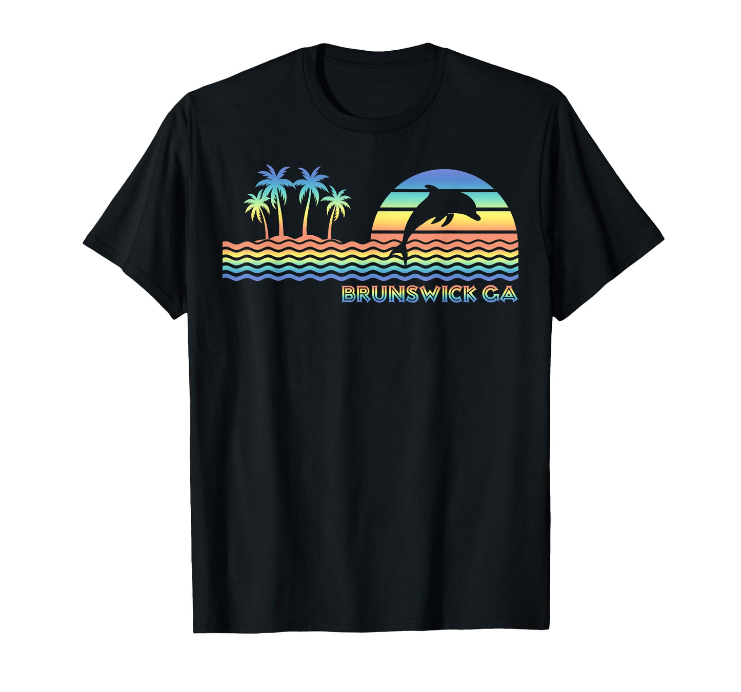 Vintage Brunswick GA Retro Dolphin Lover Souvenir T-Shirt