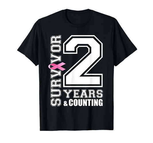 2 Years Breast Cancer Survivor Pink Ribbon Gifts For Women T-Shirt