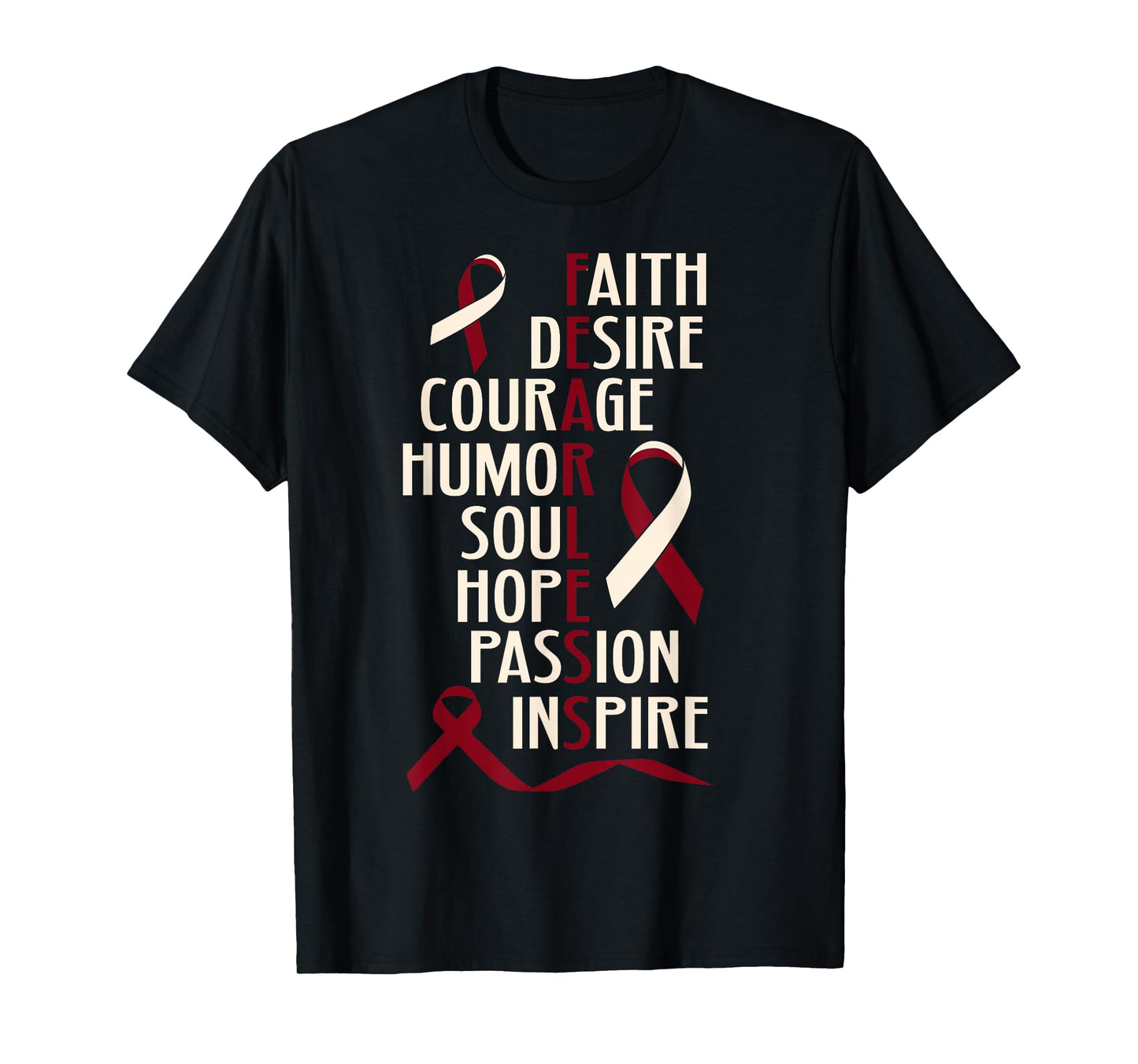 Oral Head Neck Cancer Awareness Fearless Inspirational T-Shirt