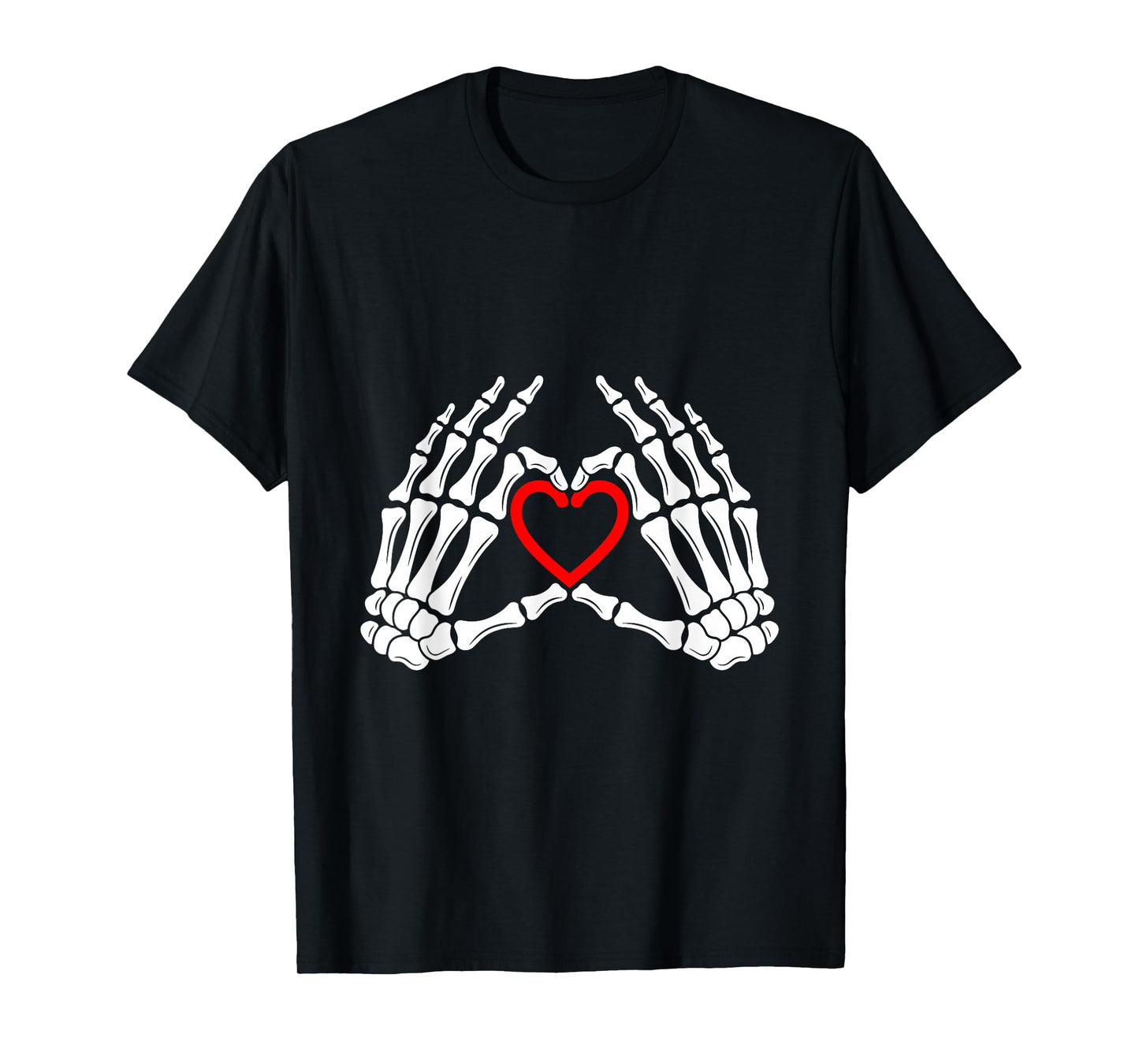 Skeleton Hands Heart Sign Retro Halloween Costume T-Shirt