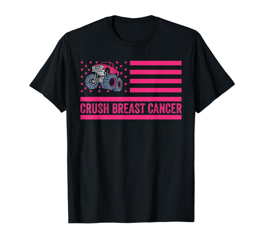 Crush Breast Cancer Awareness Truck Design T-Shirt
