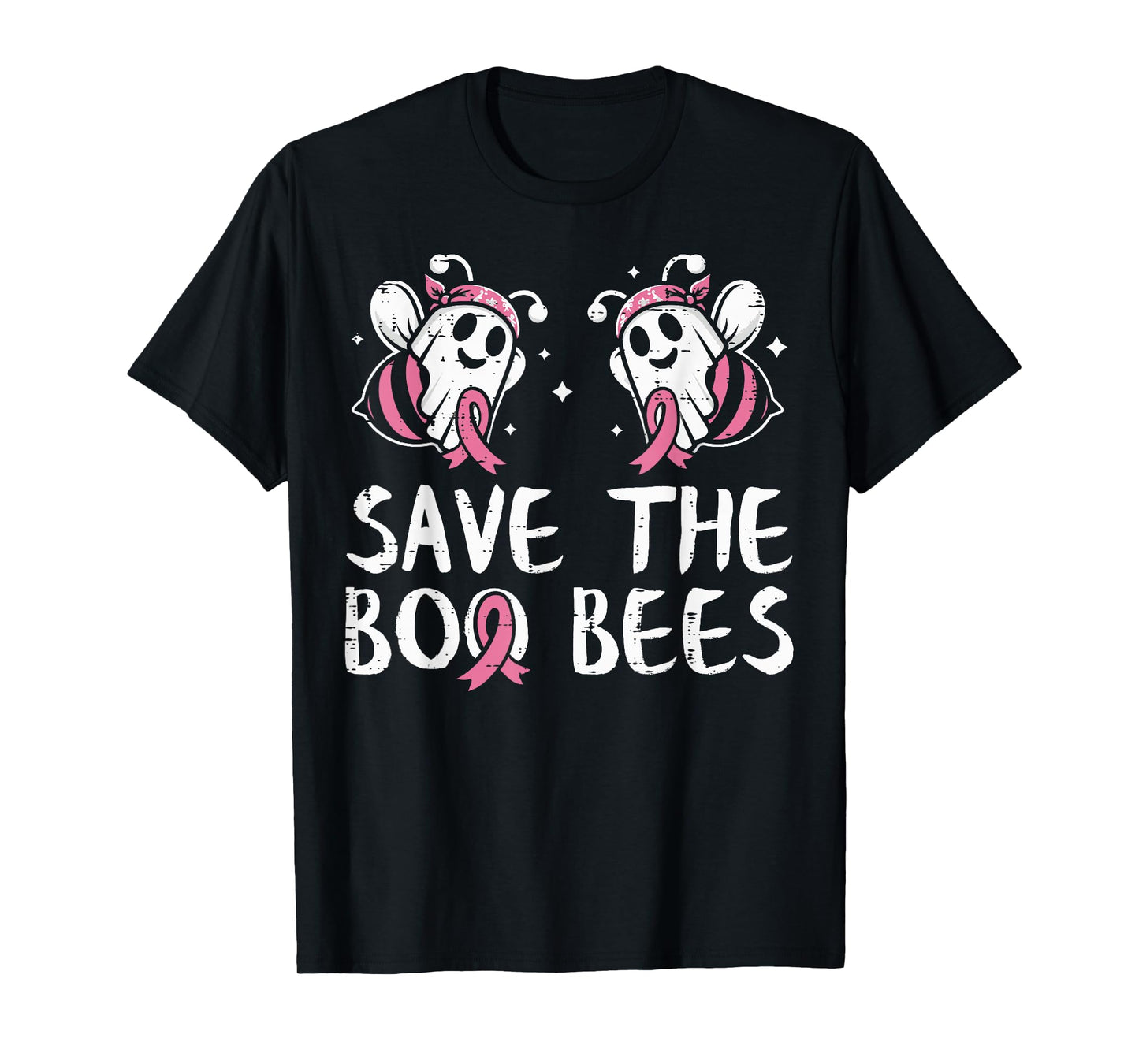 Breast Cancer Save Ghost Bee Awareness Pink Ribbon Women Men T-Shirt