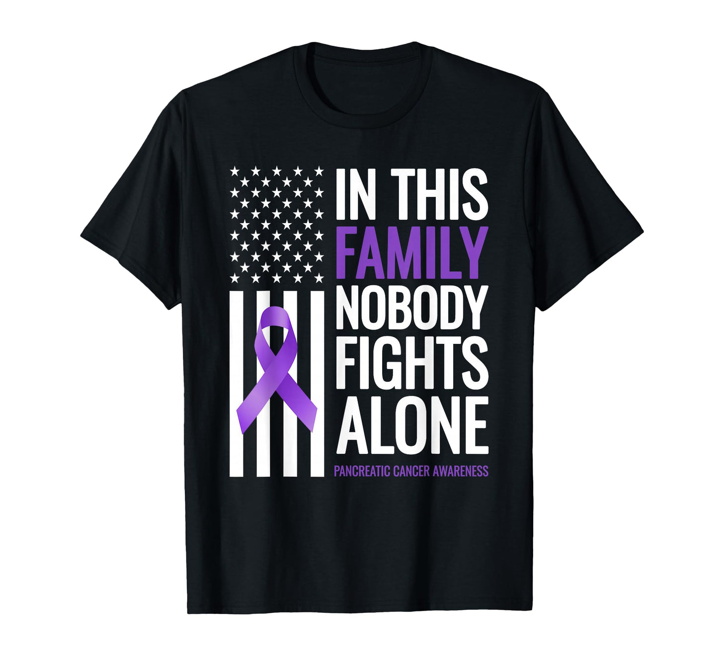 This Family Nobody fights Alone Pancreatic Cancer Awareness T-Shirt