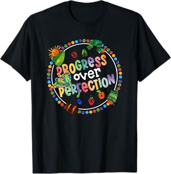 Progress Over Perfection Caterpillar Back To School Teacher T-Shirt