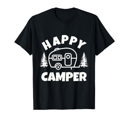 Cute Happy Camper RV Van Camping Summer Road Trip Boys Girls T-Shirt