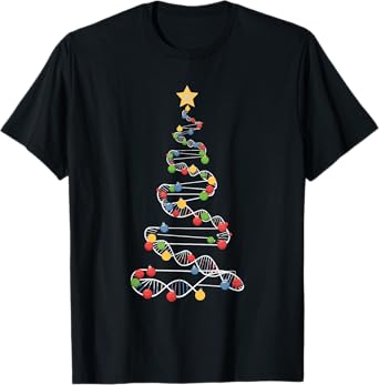 DNA Helix Christmas Tree Scientist Biology Science Teacher T-Shirt