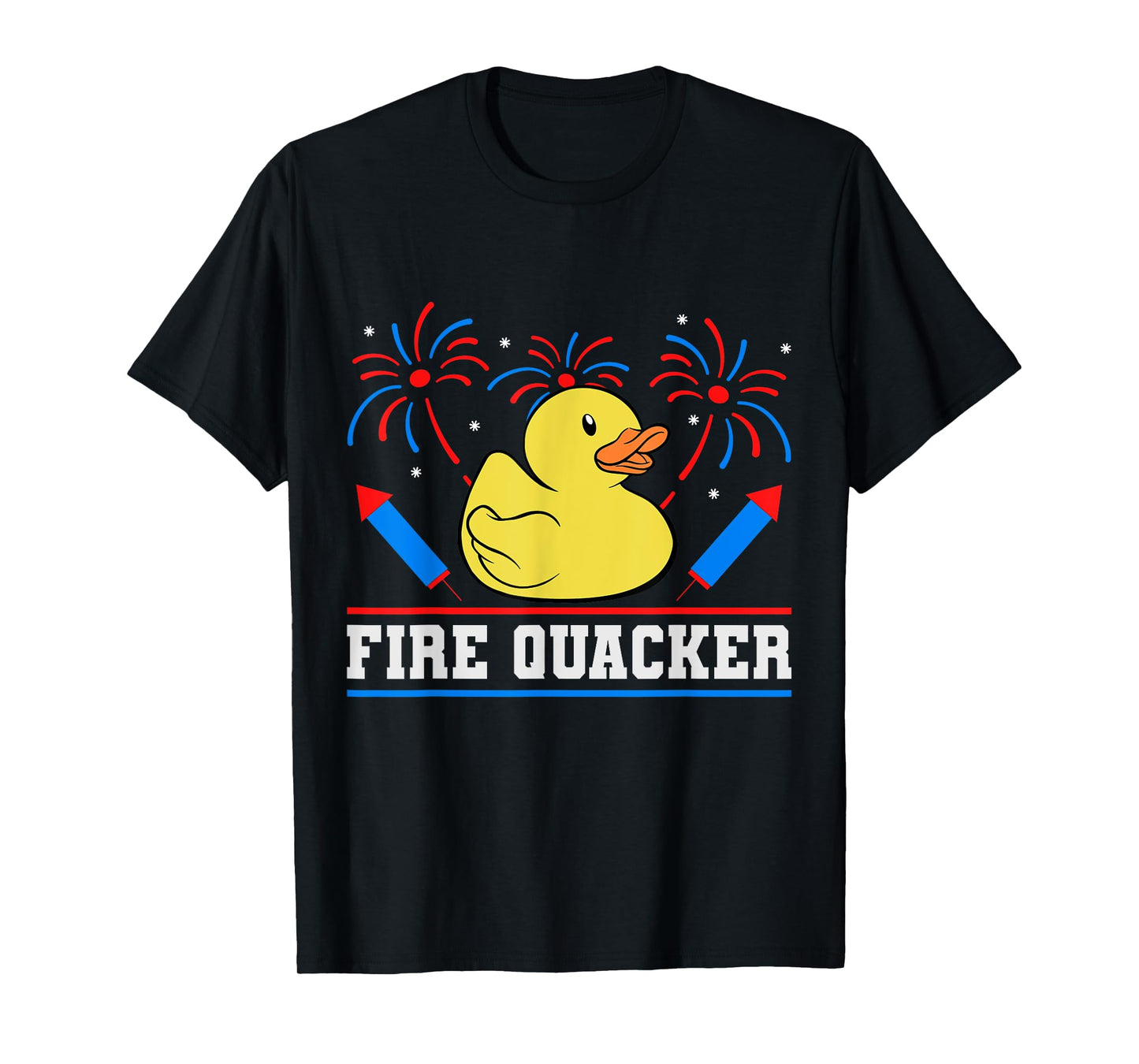 Fire Quacker Rubber Duck 4th Of July Firework T-Shirt