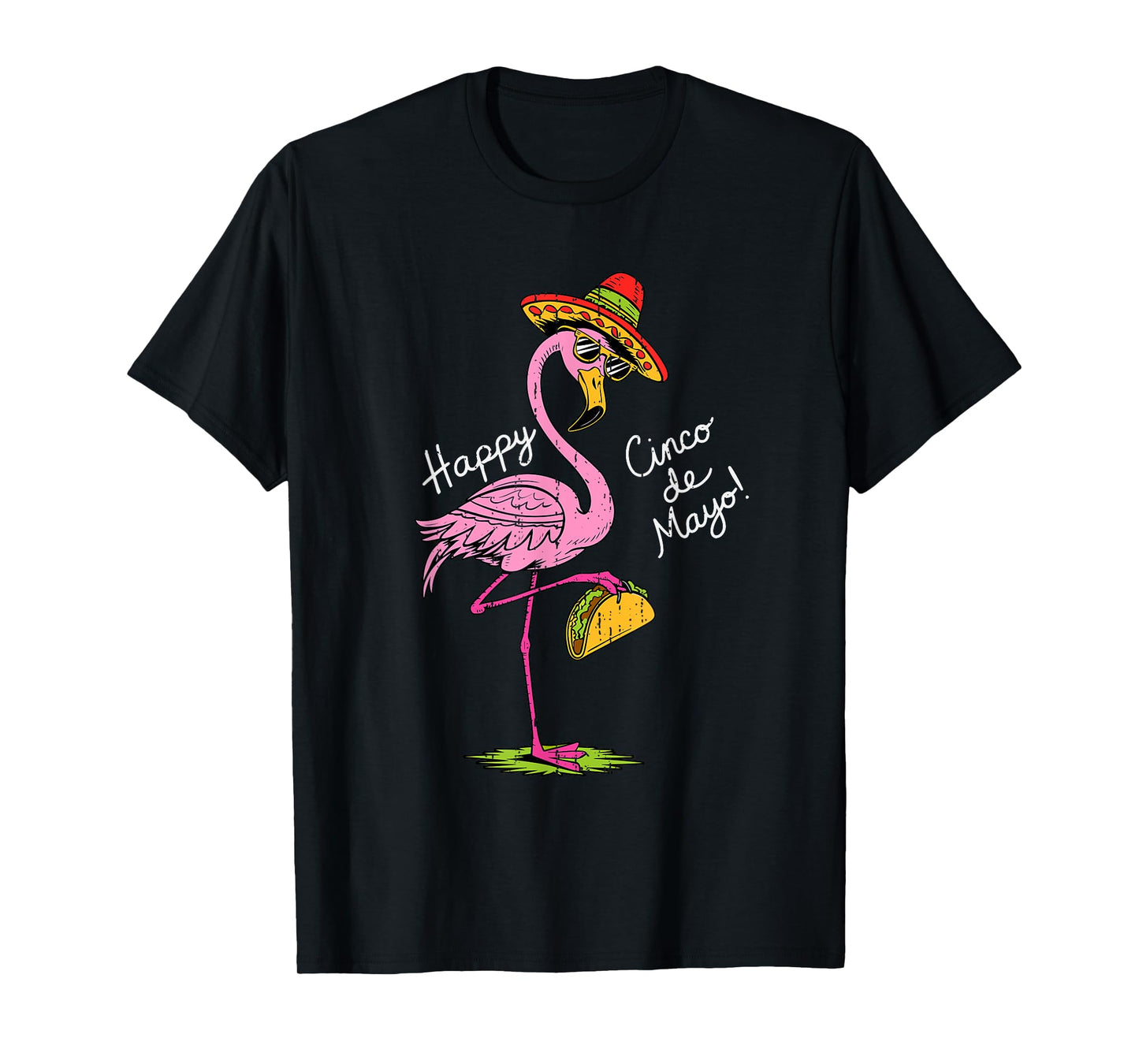 Mexican Flamingo Tacos Sombrero Cinco De Mayo Fiesta Animal T-Shirt