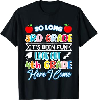 So Long 3rd Grade 4th Grade Here I Come Graduation 2024 T-Shirt