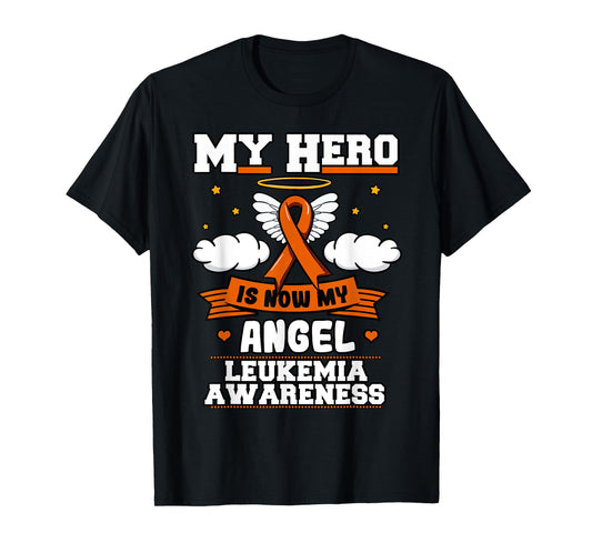 My Hero Is Now My Angel Leukemia Green Ribbon Clouds T-Shirt