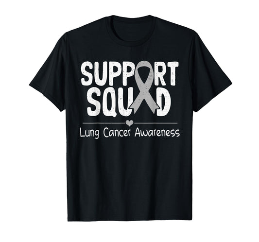 Support Lung Cancer Awareness White Ribbon Mens Womens Kids T-Shirt