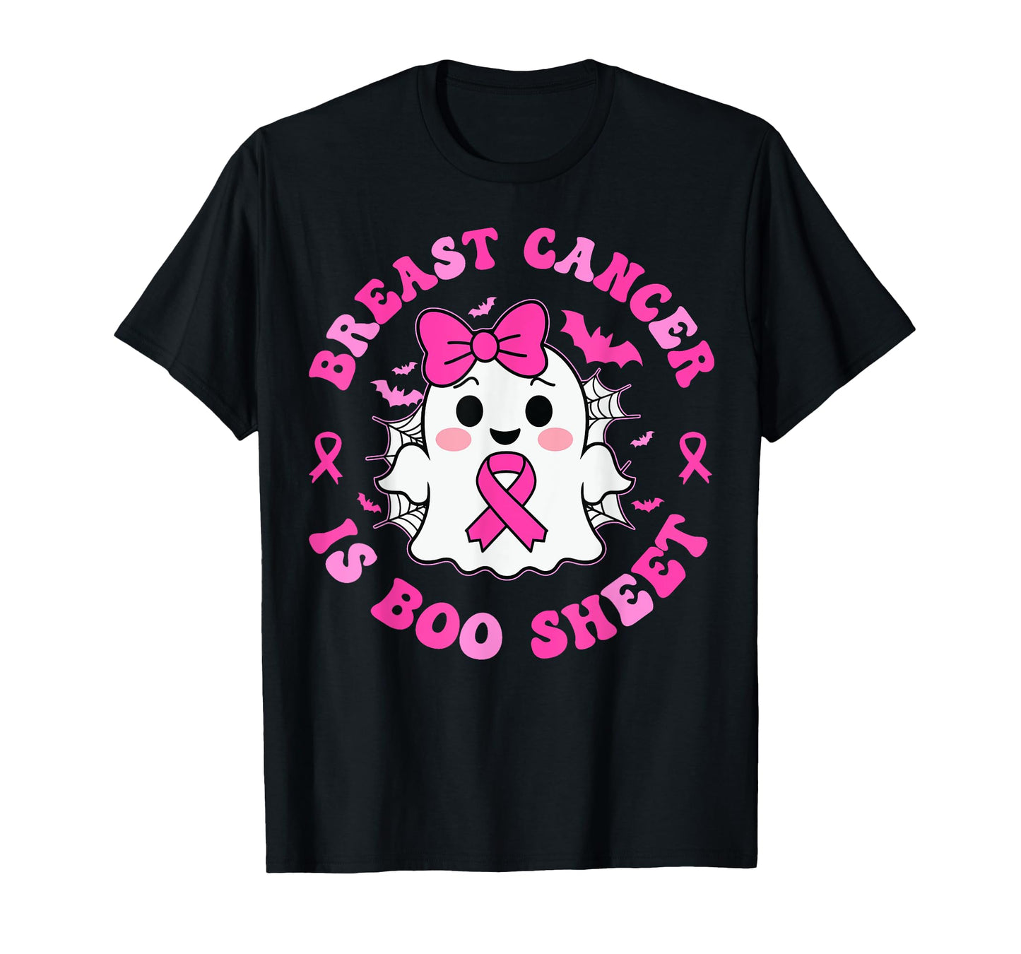 Groovy Breast Cancer is Boo Sheet Awareness Halloween Ghost T-Shirt