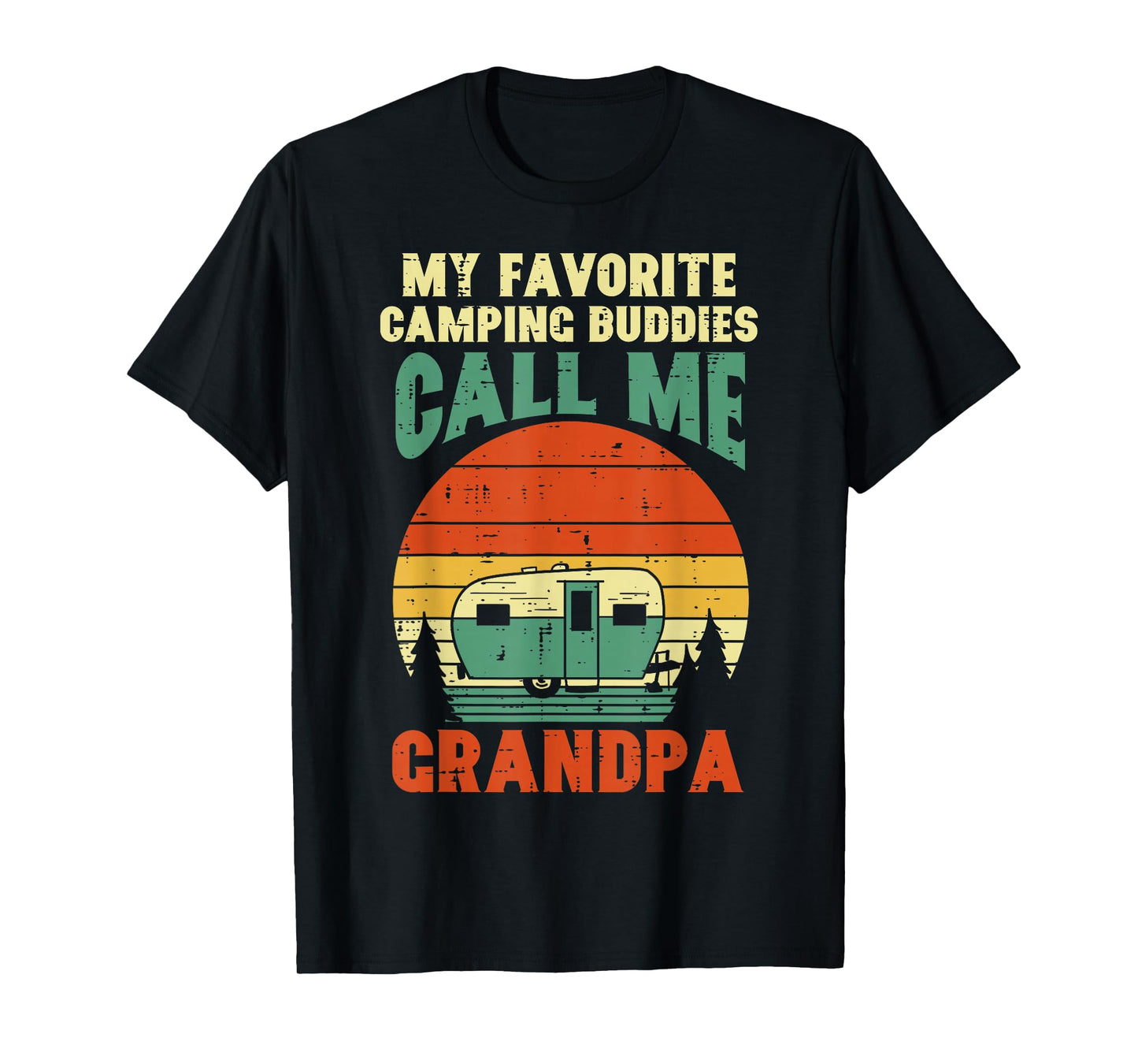 Favorite Camping Buddies Grandpa Retro Grandfathers Day Men T-Shirt