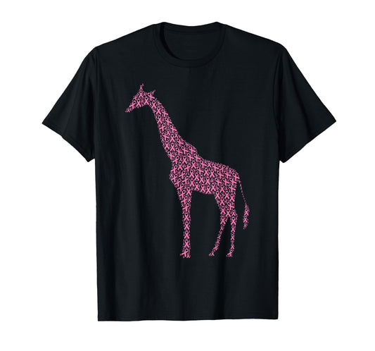 Breast Cancer Awareness Pink Ribbon & Survivor - Giraffe T-Shirt