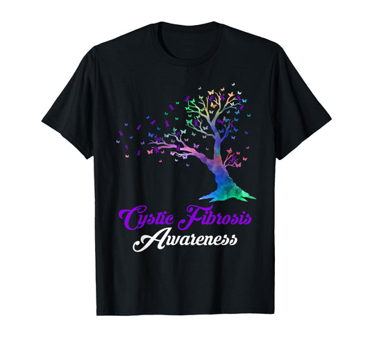 Cystic Fibrosis Awareness Butterfly Tree Cystic Fibrosis T-Shirt