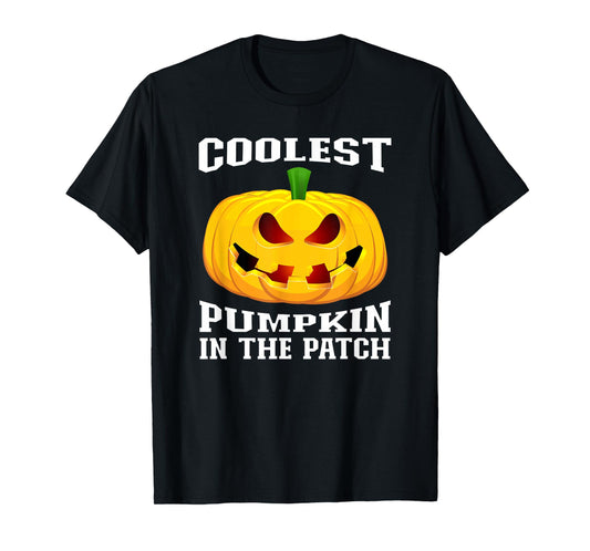 Coolest Pumpkin in The Patch Boys Girls Kid Teens Halloween T-Shirt