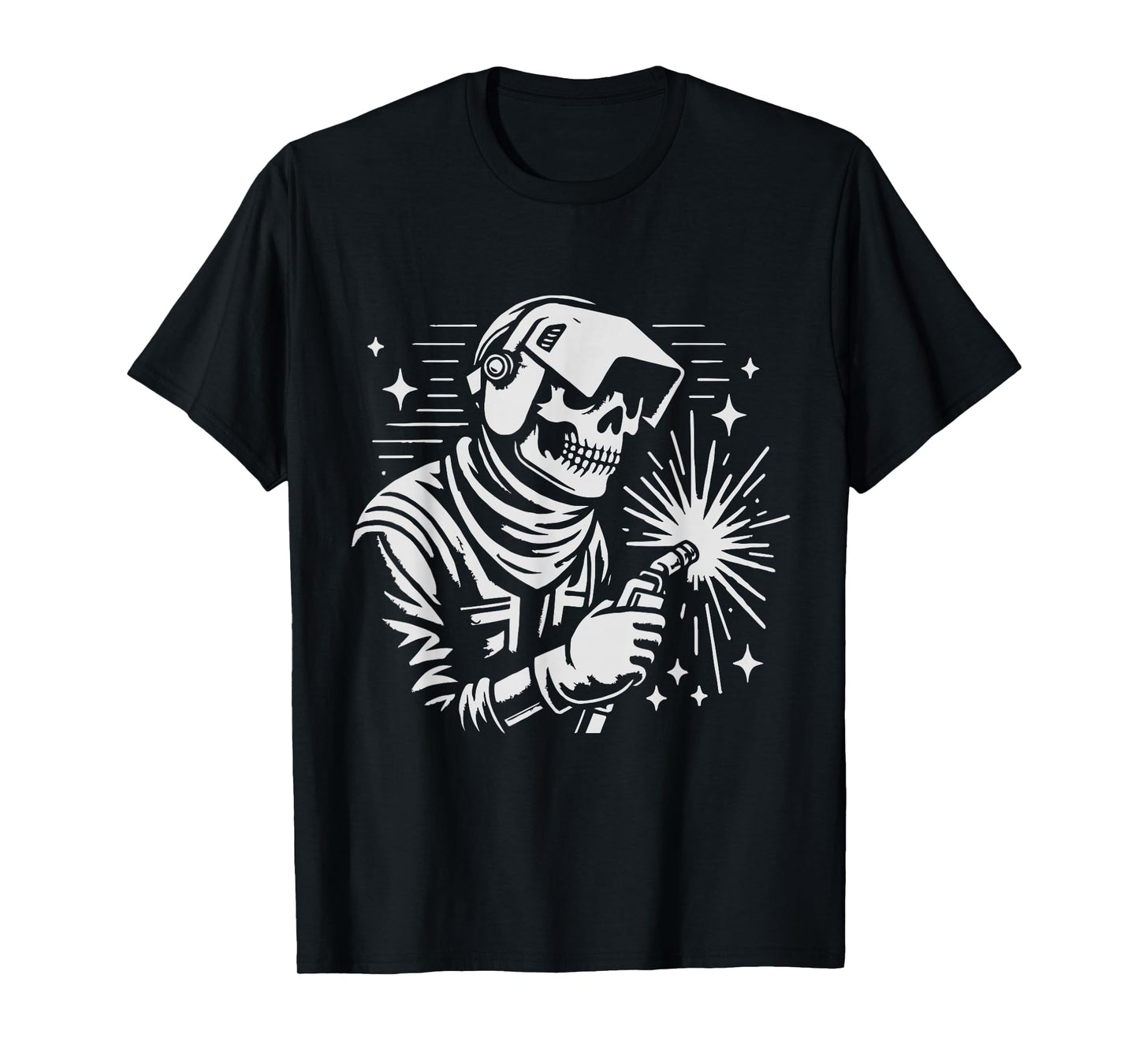 Welder Skeleton Dark Humor Apparel | Welding Gothic T-Shirt