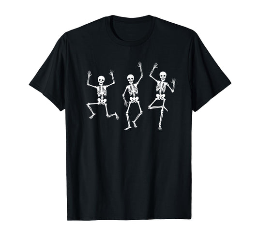 Dancing Skeleton Halloween Cute Fall Graphic T-Shirt
