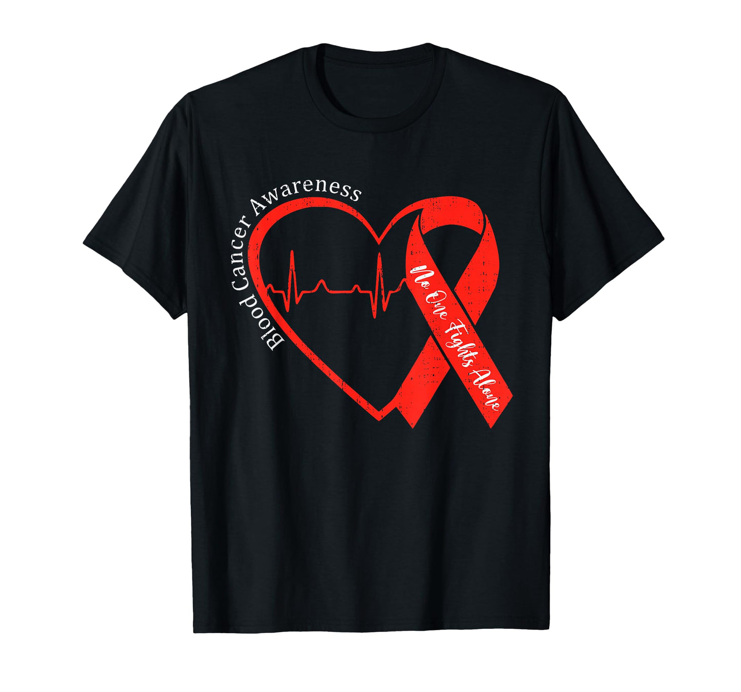 Blood Cancer Awareness Heart Ribbon Red Support Adult Kids T-Shirt