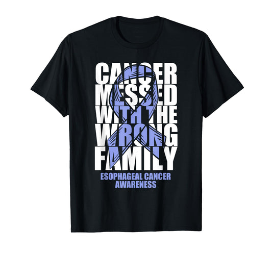 Esophageal Cancer Messed With The Wrong Family Ribbon Gift T-Shirt