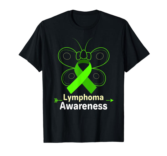 Butterfly Products Lymphoma Ribbon Lymphoma Awareness T-Shirt
