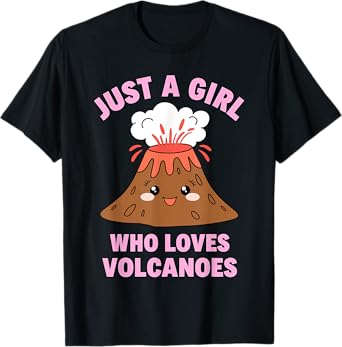 Cute Volcano Art For Girls Women Kids Lava Volcanology Lover T-Shirt