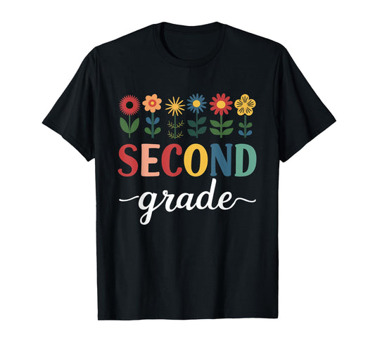 2nd Grade Wildflower Floral Back To School T-Shirt