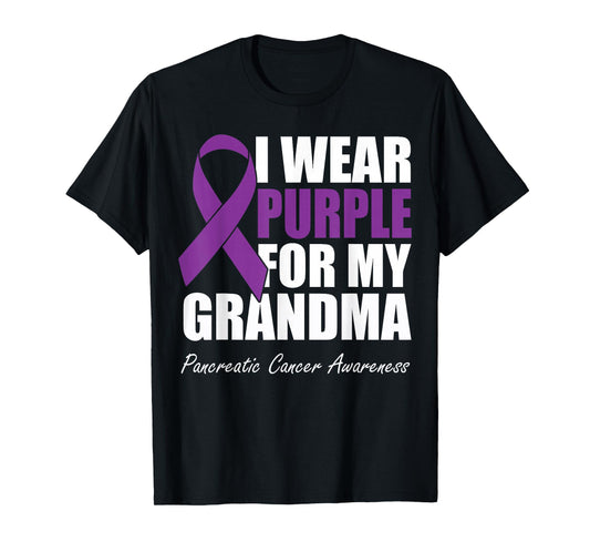 I Wear Purple For My Grandma Pancreatic Cancer Awareness T-Shirt