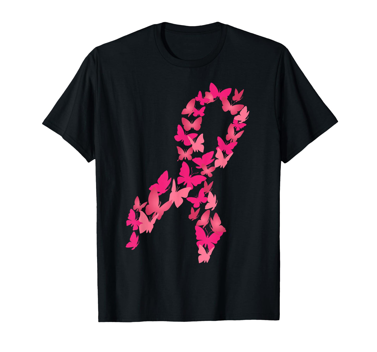 Pink Ribbon Butterfly Cute Breast Cancer Awareness Gift T-Shirt