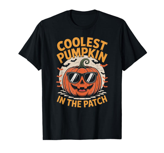 Coolest Pumpkin in The Patch Halloween Boys Girls Kids T-Shirt