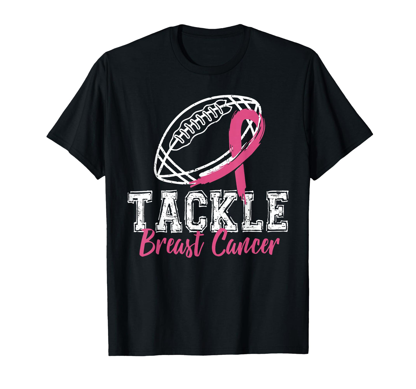 Tackle Breast Cancer Awareness American Football Pink Ribbon T-Shirt