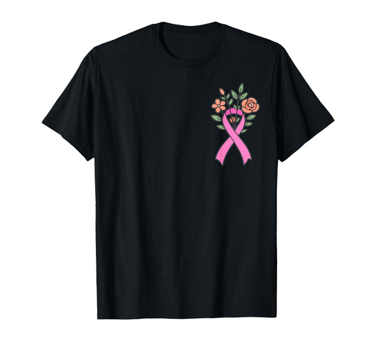 Cute Pink Ribbon Breast Cancer Awareness Women Girls Kids T-Shirt