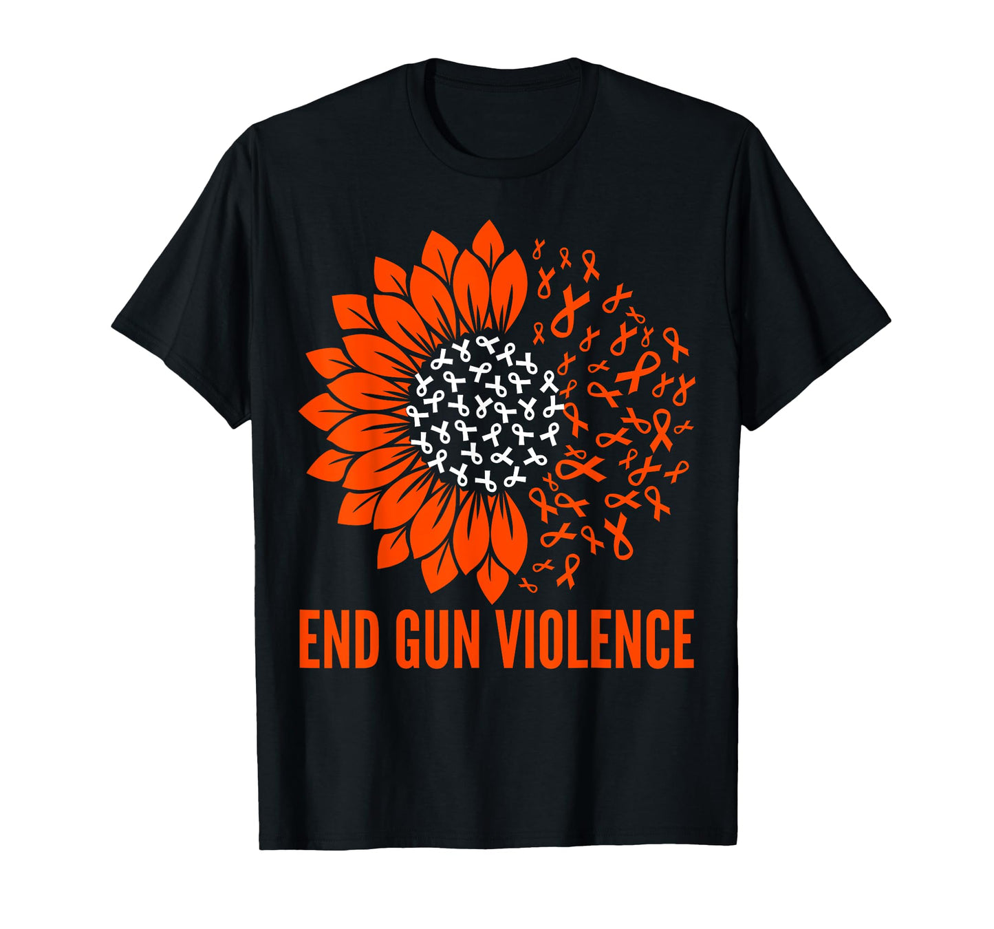 End Gun Violence Awareness Ribbon Orange SunFlower T-Shirt