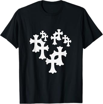 Y2K Cross Heart Design T-Shirt
