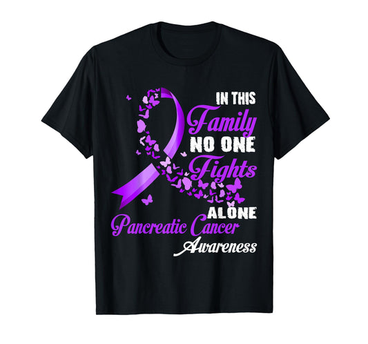 In This Family No One Fight Alone - Pancreatic Cancer Month T-Shirt
