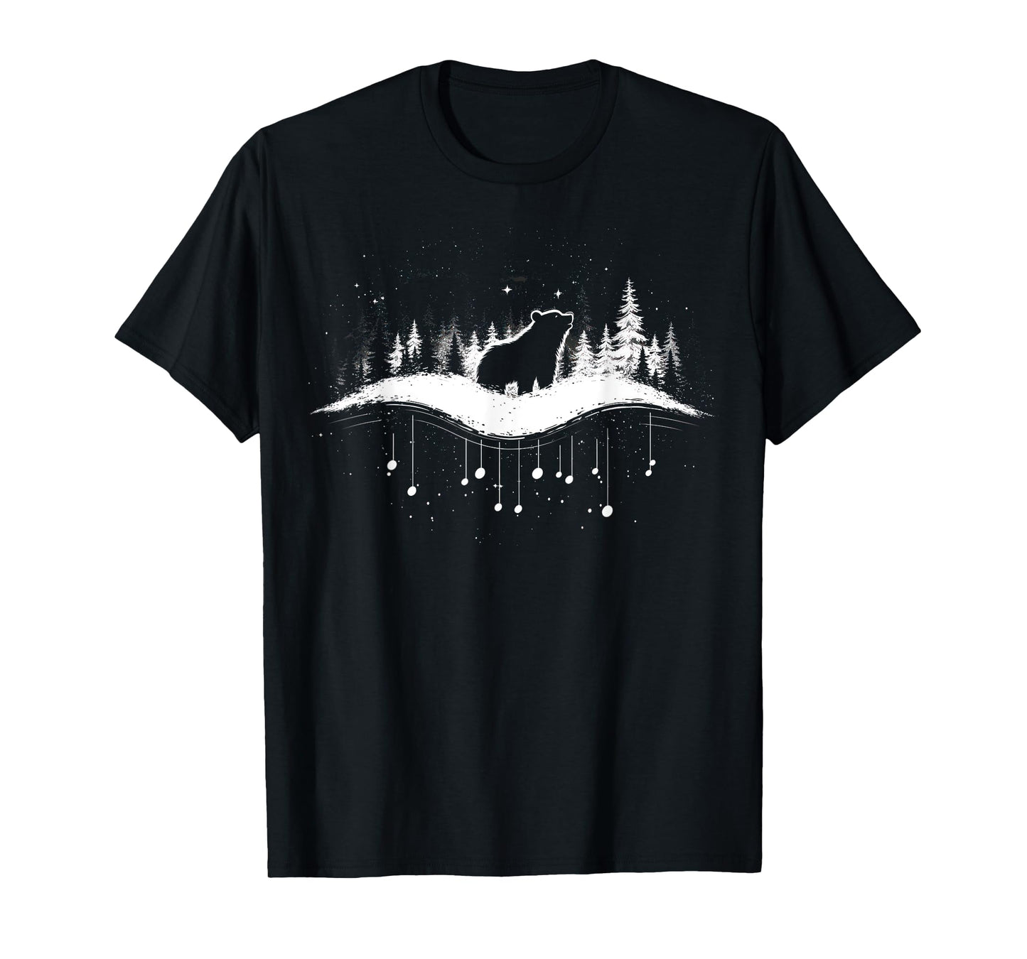 Retro Wilderness Bear Trees Reflection Outdoor Forest T-Shirt
